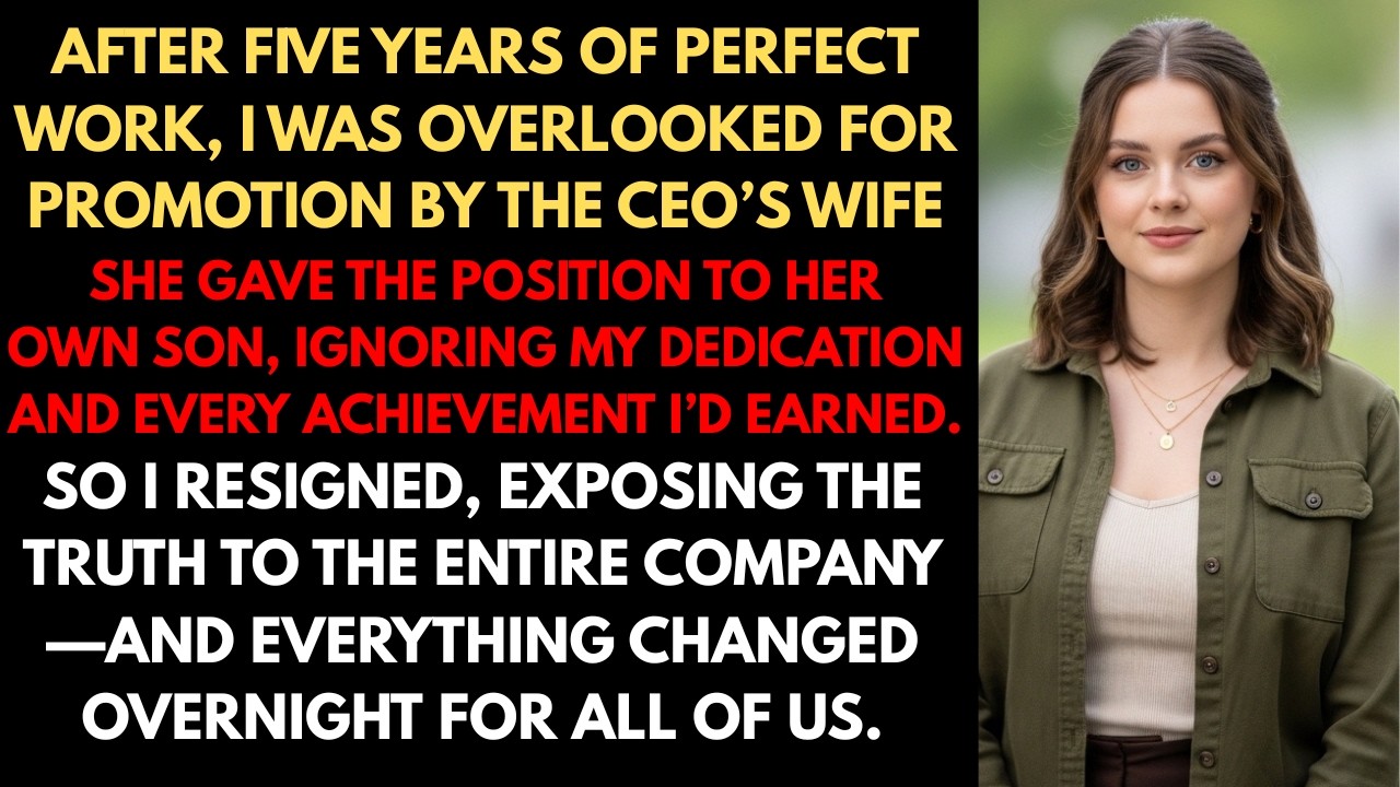 CEO's Wife Gave Promotion To Her Son After My Perfect Performance For 5 Years. When I Resigned..