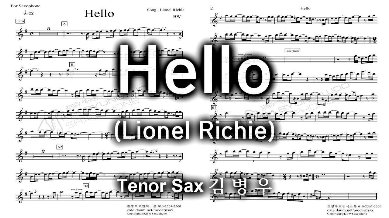 Hello(Lionel Richie)-Tenor Sax