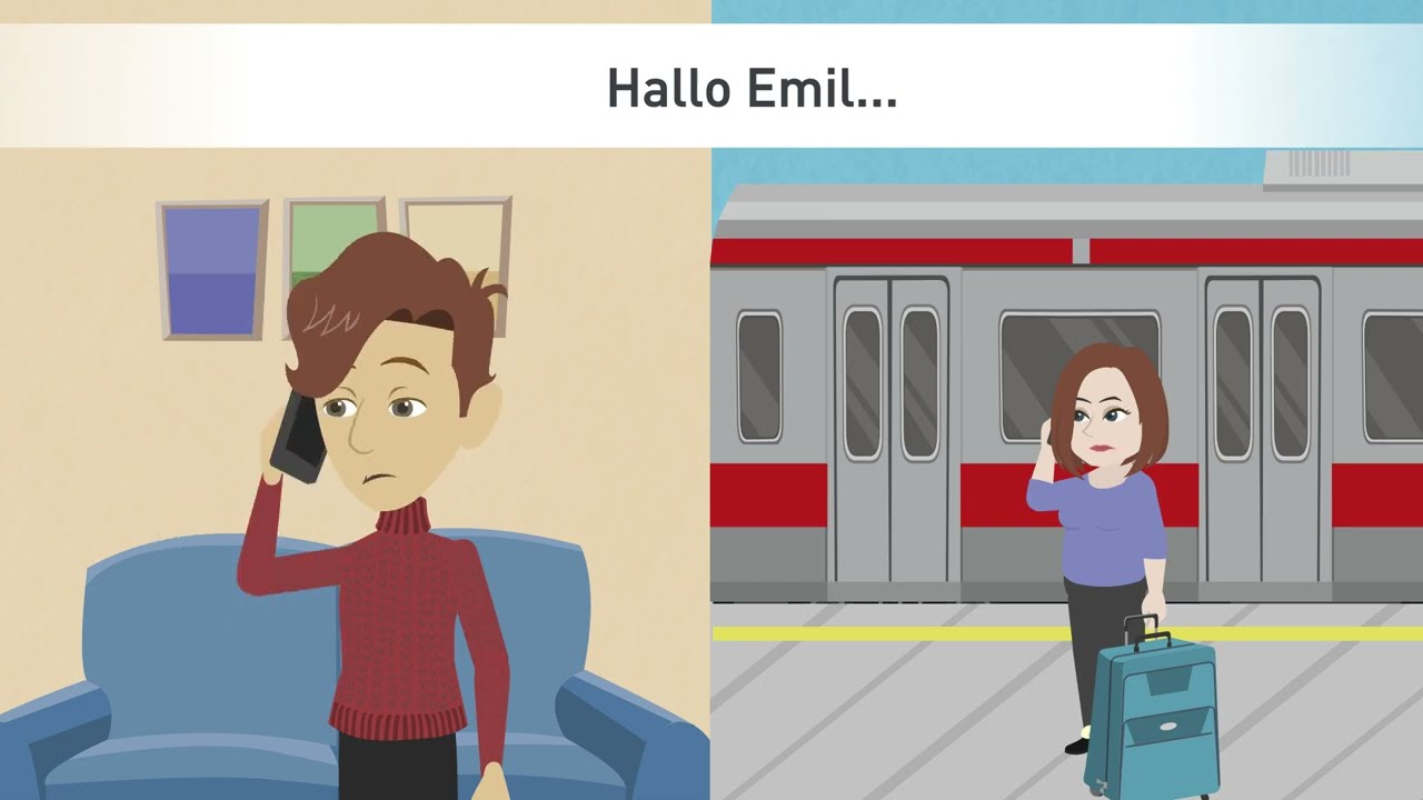 Deutsch lernen A1: Am Bahnhof – Uhrzeiten, Familie, Farben & trennbare Verben einfach erklärt!