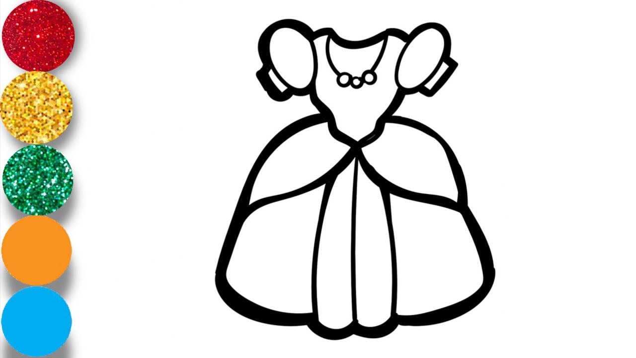 Glitter 3 Princess Dresses - Drawing and Coloring for Children - Learn Colors