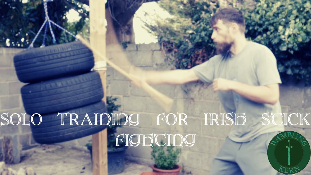 Solo training for Irish stick fighting