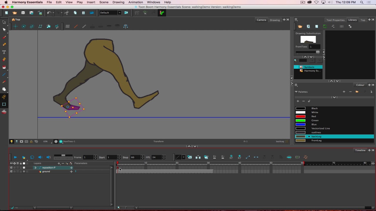 Toon Boom Harmony Essentials Walk Animation Tutorial
