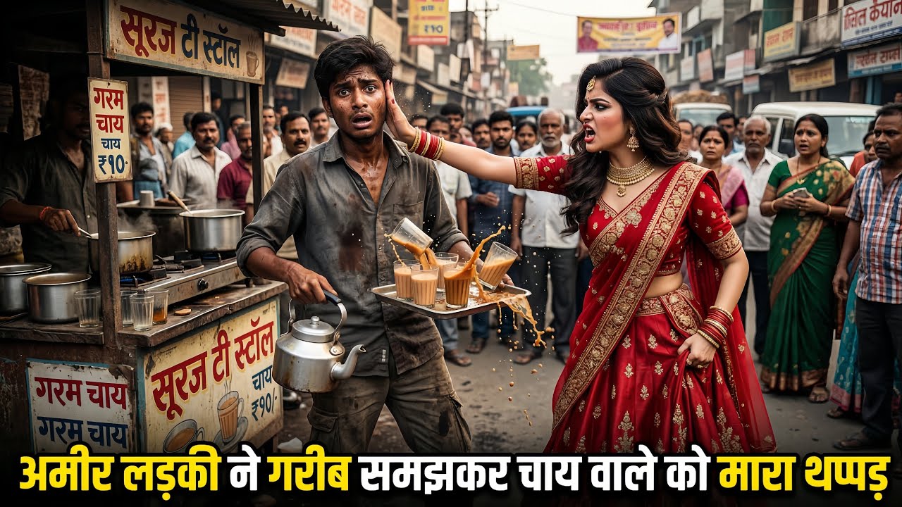 अमीर लड़की ने - गरीब समझकर चाय वाले को मारा थप्पड़ Emotional Hindi Story Video 📷📸 @SKHINDI120 