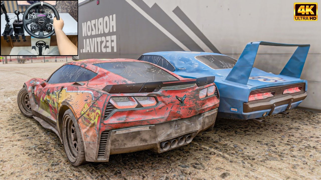 Rebuilding Lightning McQueen & The king ( CarsMovie ) | Forza Horizon 5 | Steering Wheel gameplay