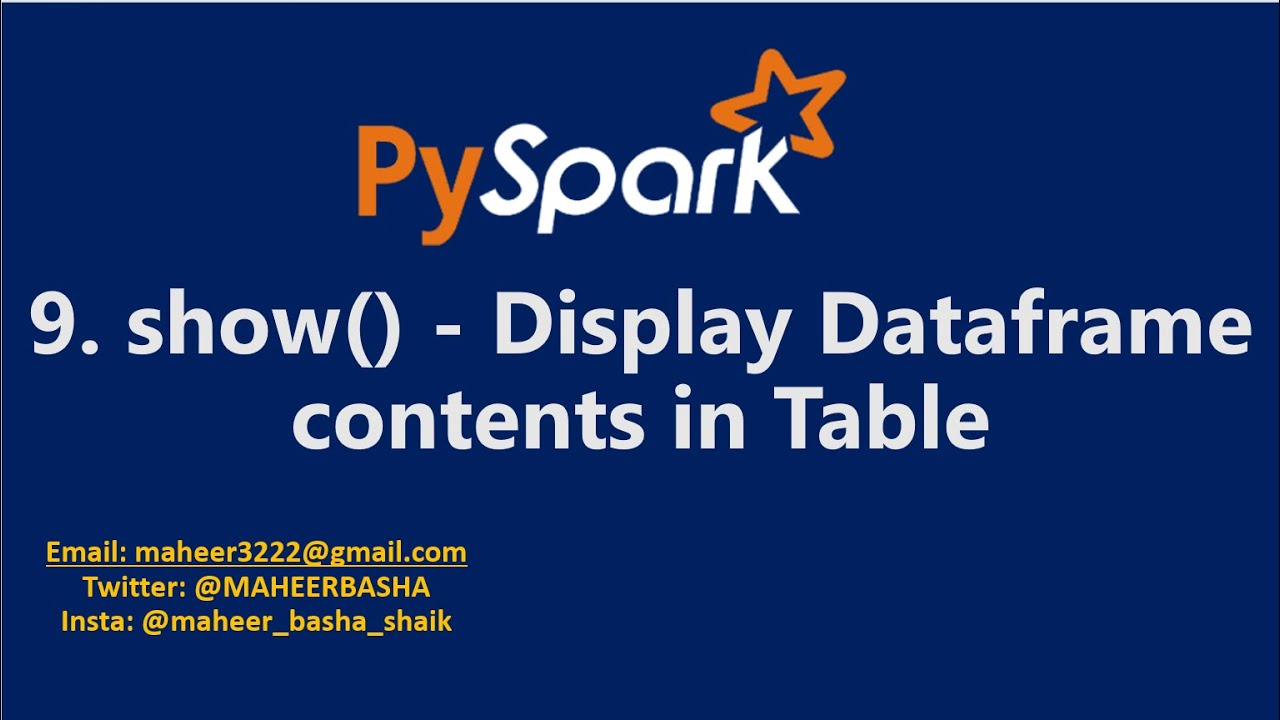 9. show() в Pyspark для отображения содержимого Dataframe в таблице | Azure Databricks | Azure Sy...