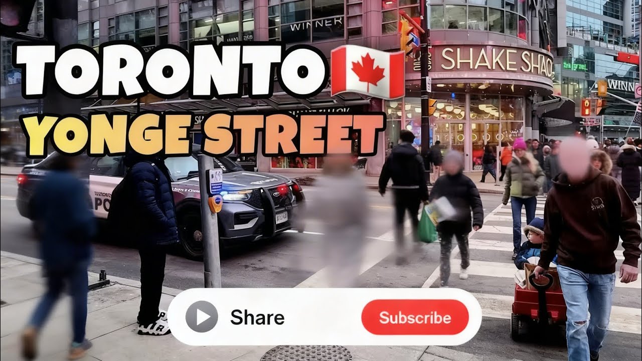 Toronto🇨🇦 I Yonge Street DowntownWalking Tour City Life Canada 4k