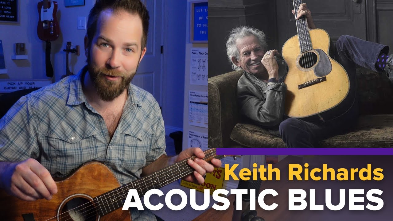 Must-Know Keith Richards Riff! Acoustic Blues in G (from 