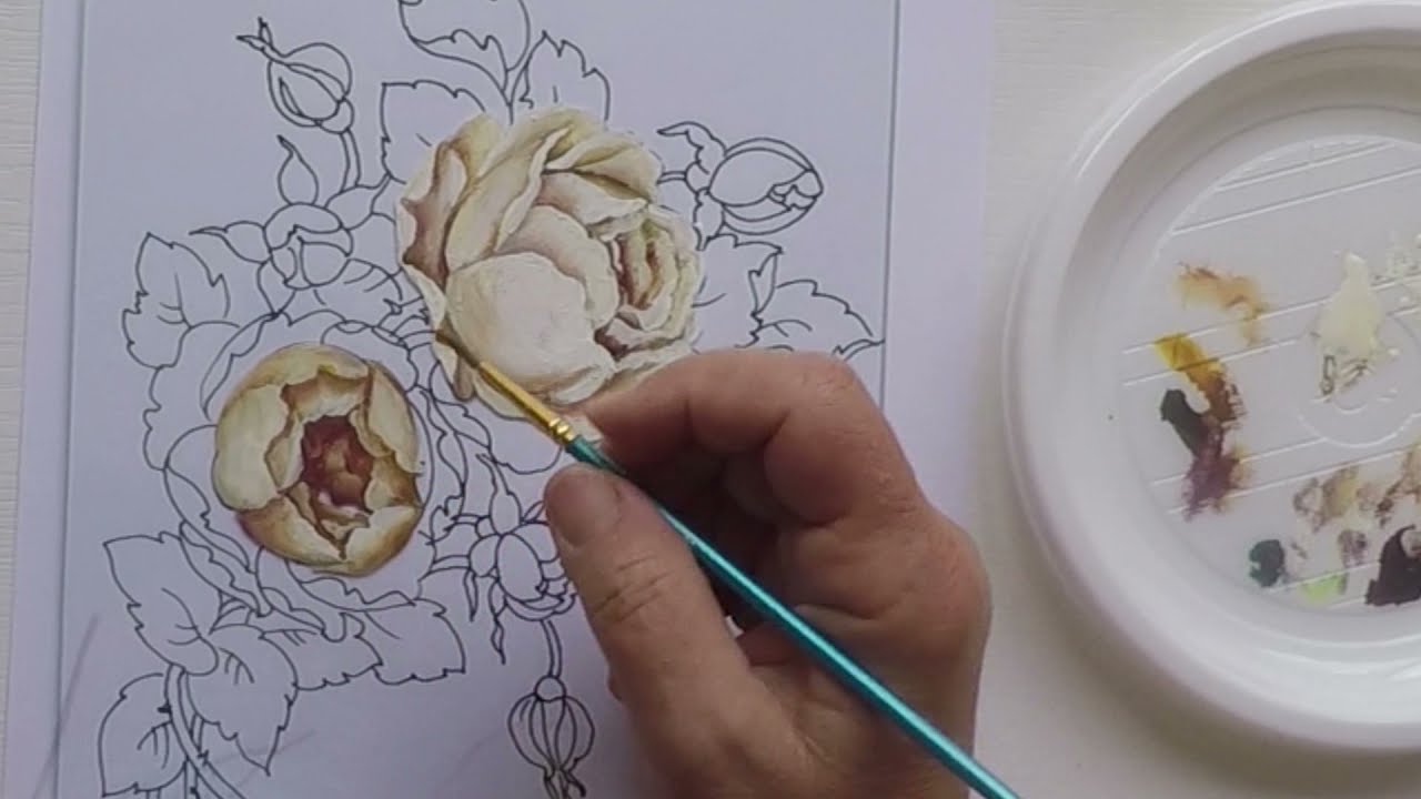 Rose dal colore antico dipinte su vetro. Asmr. Diy.