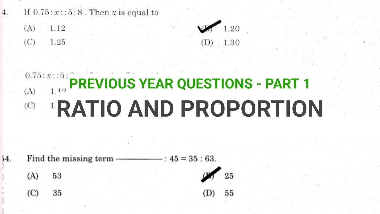 RATIO AND PROPORTION PART 1| TNPSC PYQ  |Previous year questions |village girl TNPSC