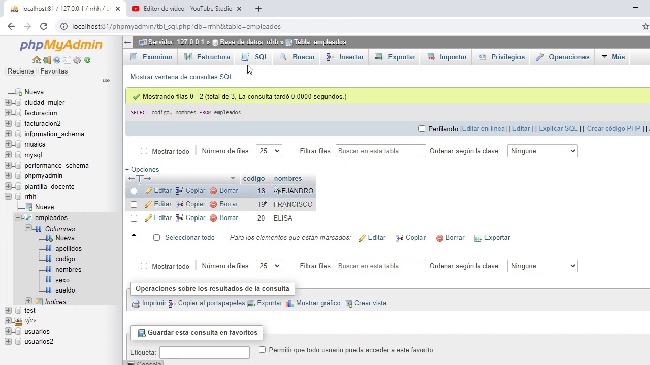 Mysql Sentencia select