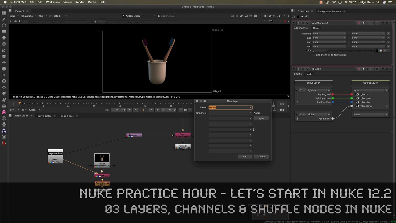Let’s start in NUKE 12.2 - 03 Layers, Channels & Shuffle Nodes in NUKE