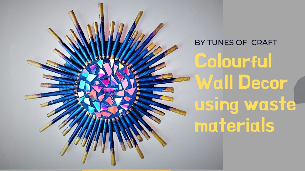 Colourful wall decor using waste materials | Best out of waste | simple craft
