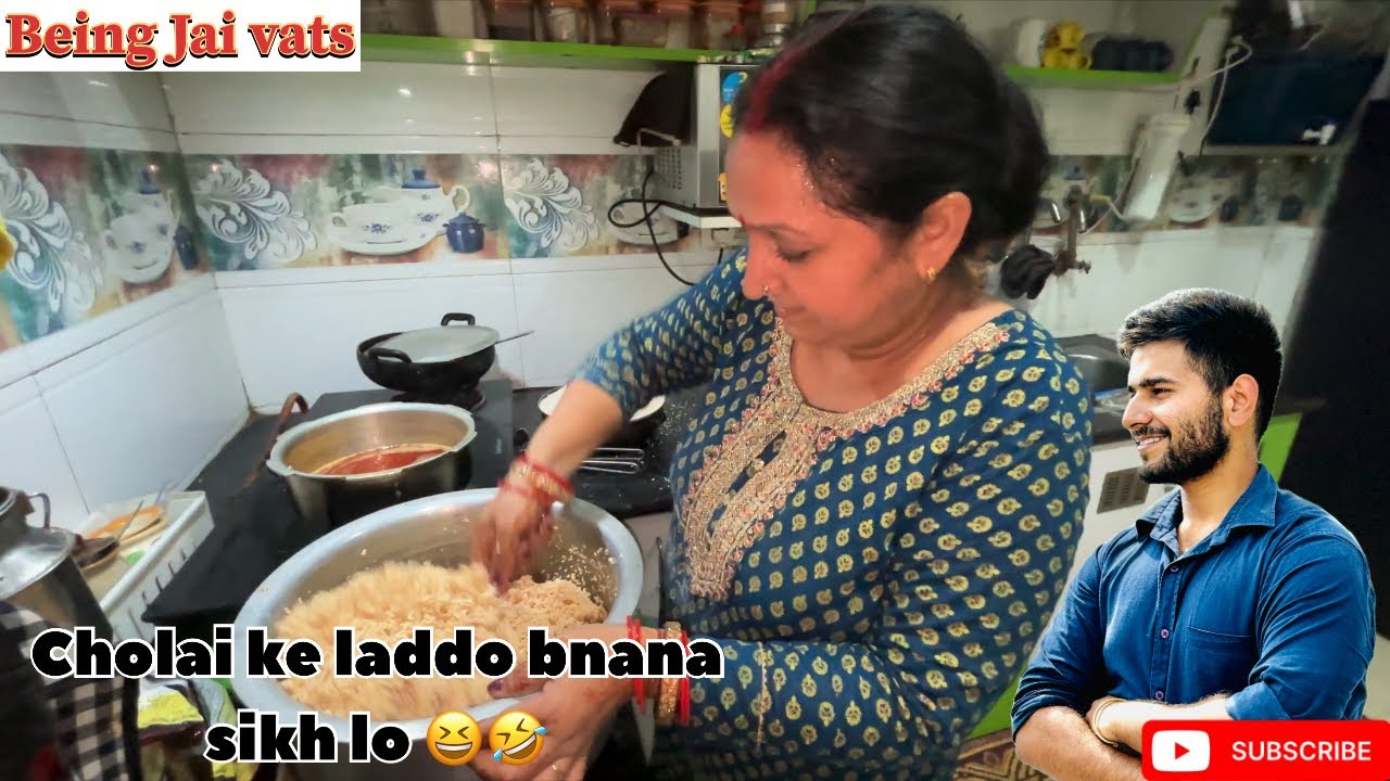 चोलाई के laddo बनाना सिख लो 😂🤣… #laddu #cholai #vlogs #beingjaivats 