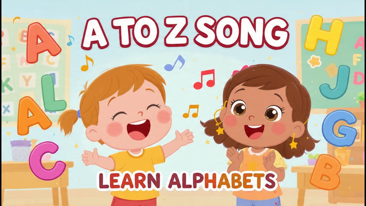 A to Z Alphabet Song 🎵 | Learn ABC with 3 Words Each | Phonics for Kids | Kidora