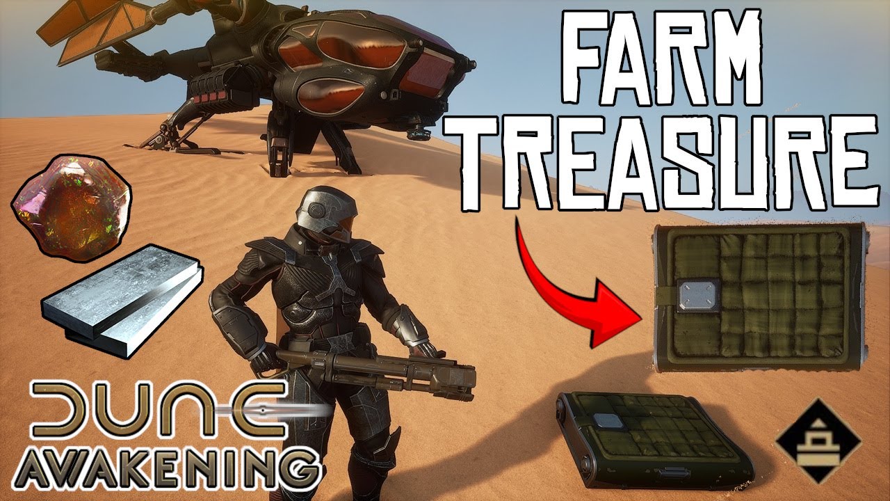 Farm TONS of Buried Treasure EASY in Dune Awakening Including VALUABLE Resources & Opafire Gems!