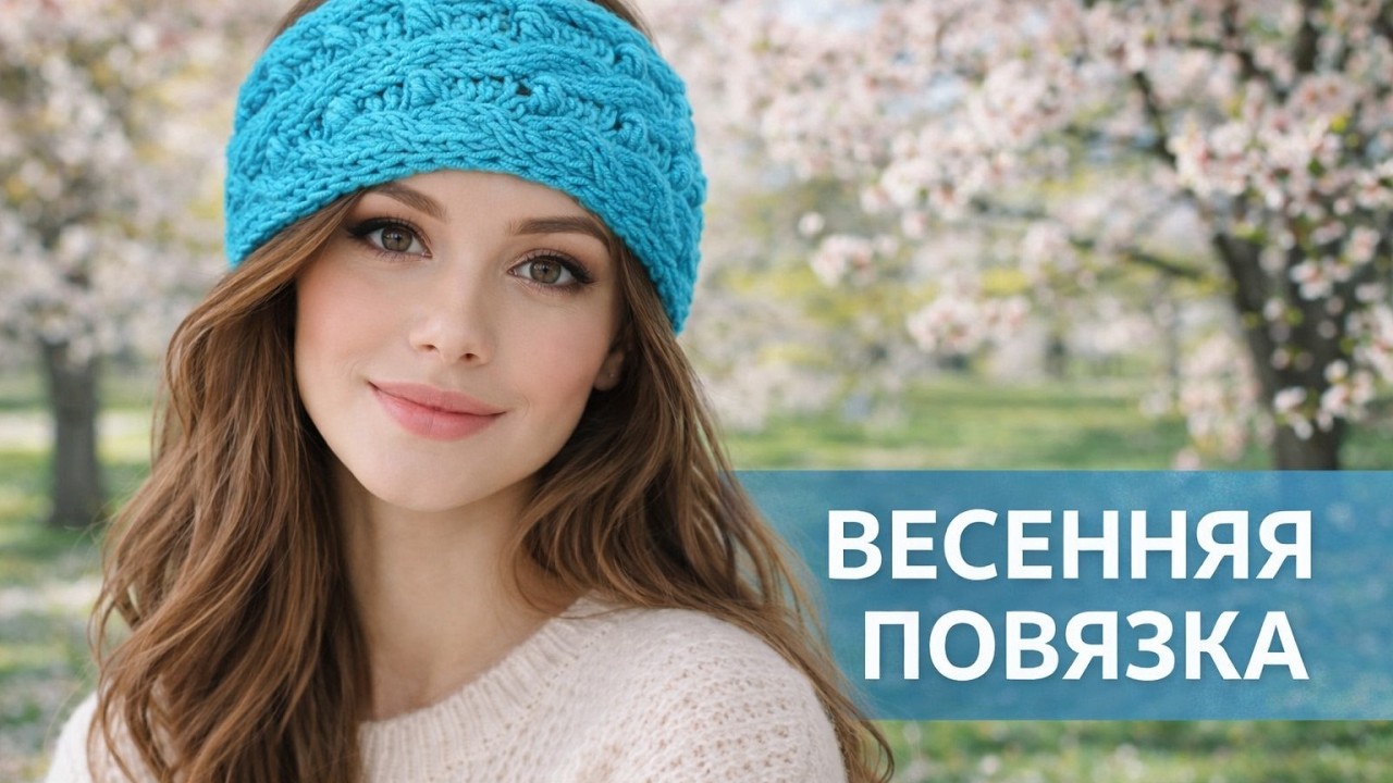 Модная повязка спицами 🌸 Просто и красиво!  A fashionable knitted headband 🌸 Simple and beautiful!