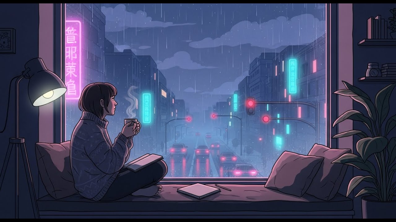 4 HOURS – Rainy Night Lofi 🌧️ | Chill Beats to Study, Relax & Sleep