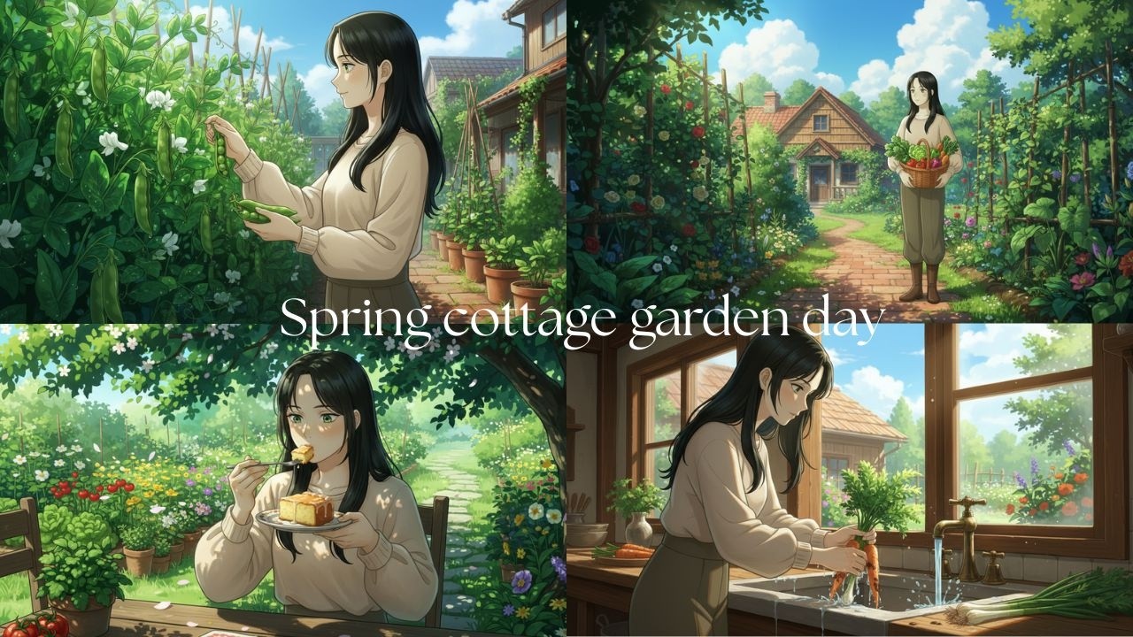 🌹🫛 Spring cottage garden tour | harvesting & cooking 