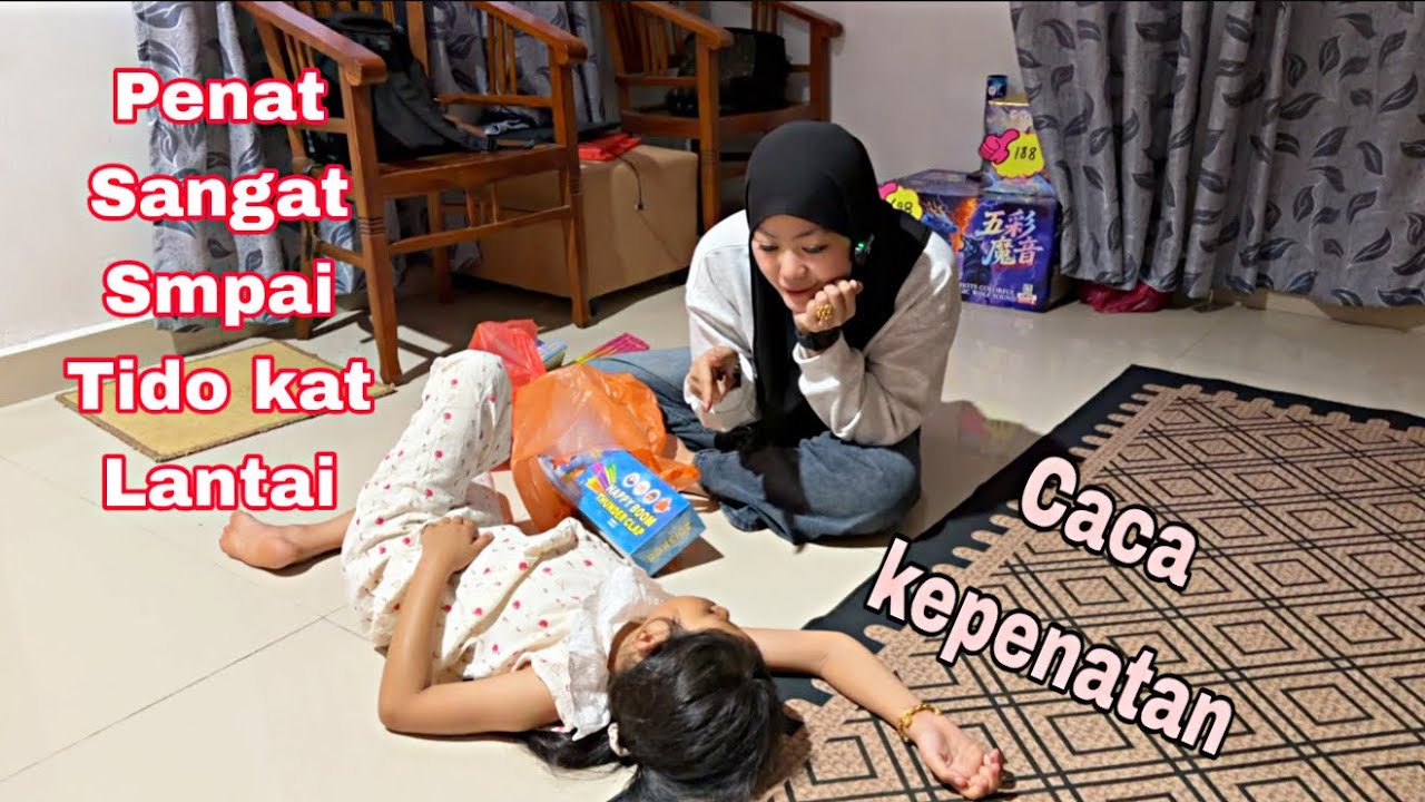 KESIAN CACA PENAT SANGAT SAMPAI TERTIDO KAT ATAS LANTAI ,CACA TAK LARAT PUASA 😱‼️