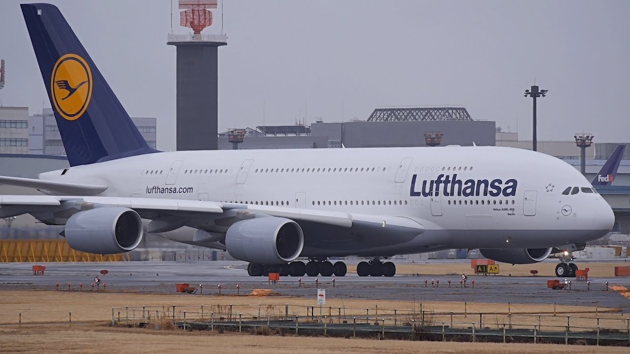 Lufthansa Airbus A380 D-AIMI Takeoff from NRT 16R