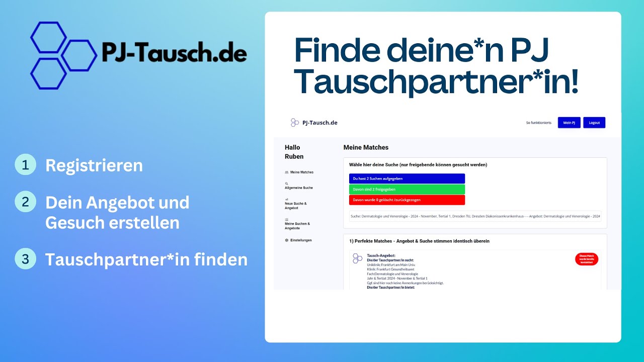 Finde deine*n PJ-Tauschpartner*in für dein Praktisches Jahr