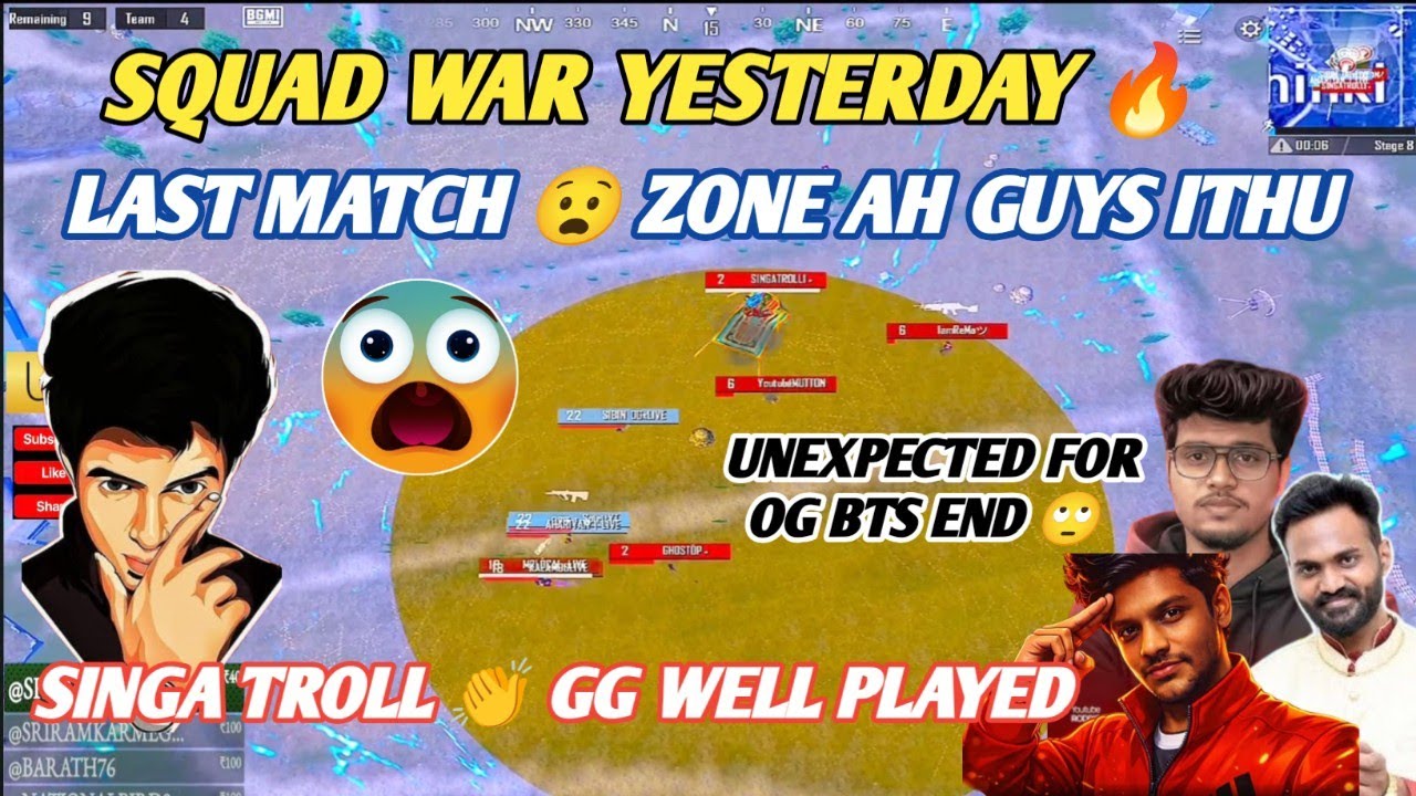 OGBTS 😕 LAST MATCH UNEXPECTED END GG TROLL 👏 SEMMA ZONE THRILLER #bgmilive #madan #TN49YT #bgmi 