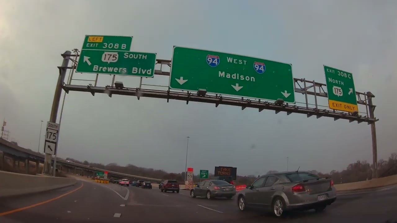 Видеорегистратор 4K с комментариями - от развязки Маркетт на трассе I-94W до развязки у зоопарка ...