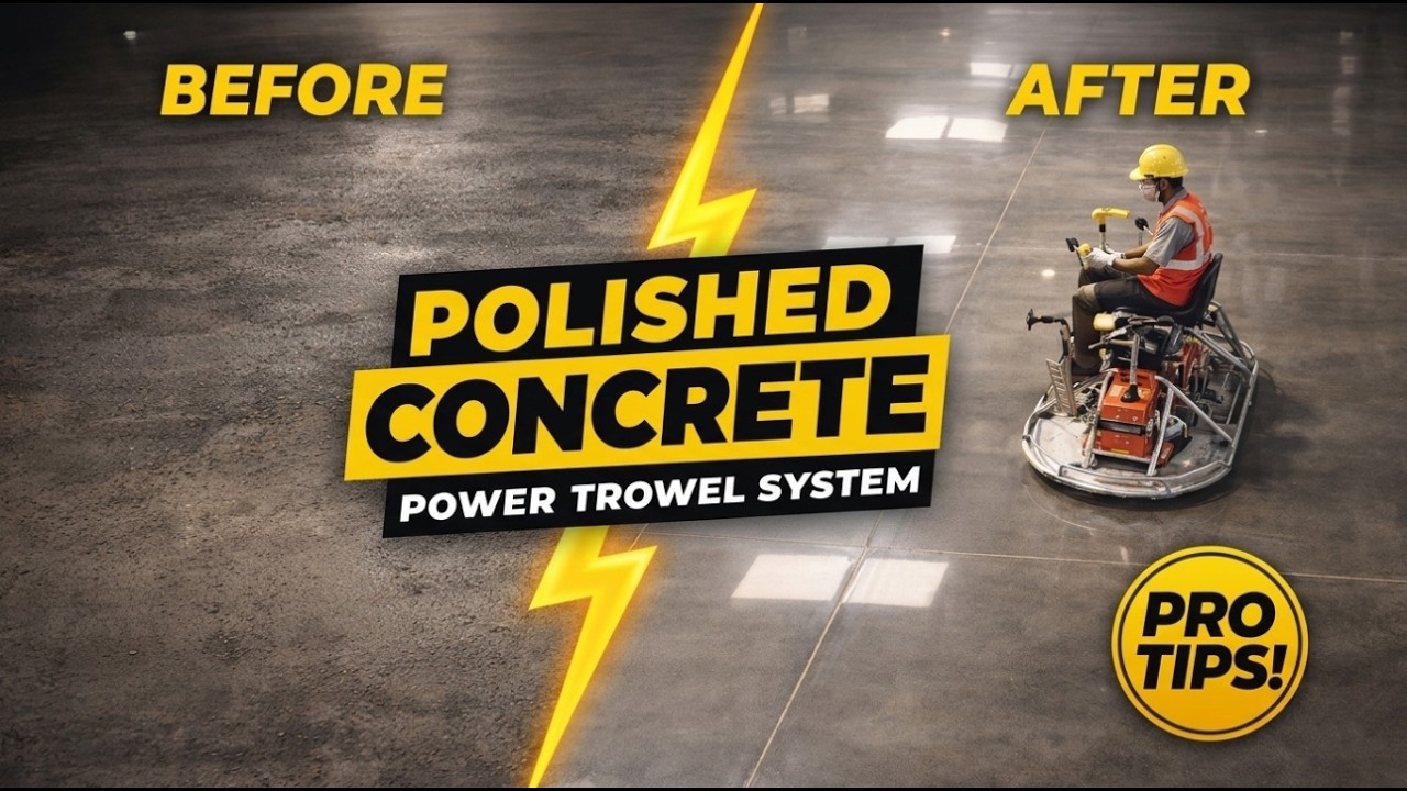 Concrete Polishing with a Power Trowel | Ride On Trowel Polished Concrete System
