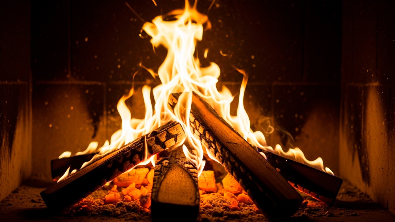 Warm Fireplace & Soft Piano 🔥 Merry Christmas Ambience for Sleep, Study & Calm Energy