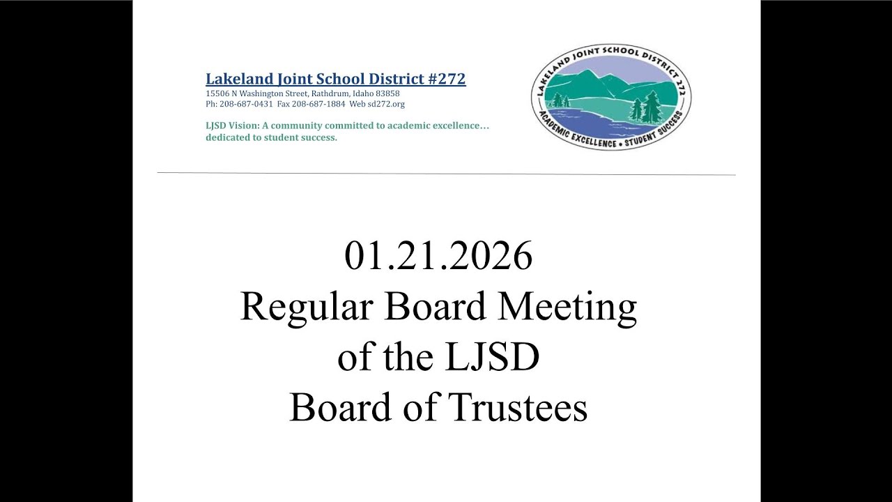 01.21.2026 Regular Board Meeting of the LJSD Board of Trustees