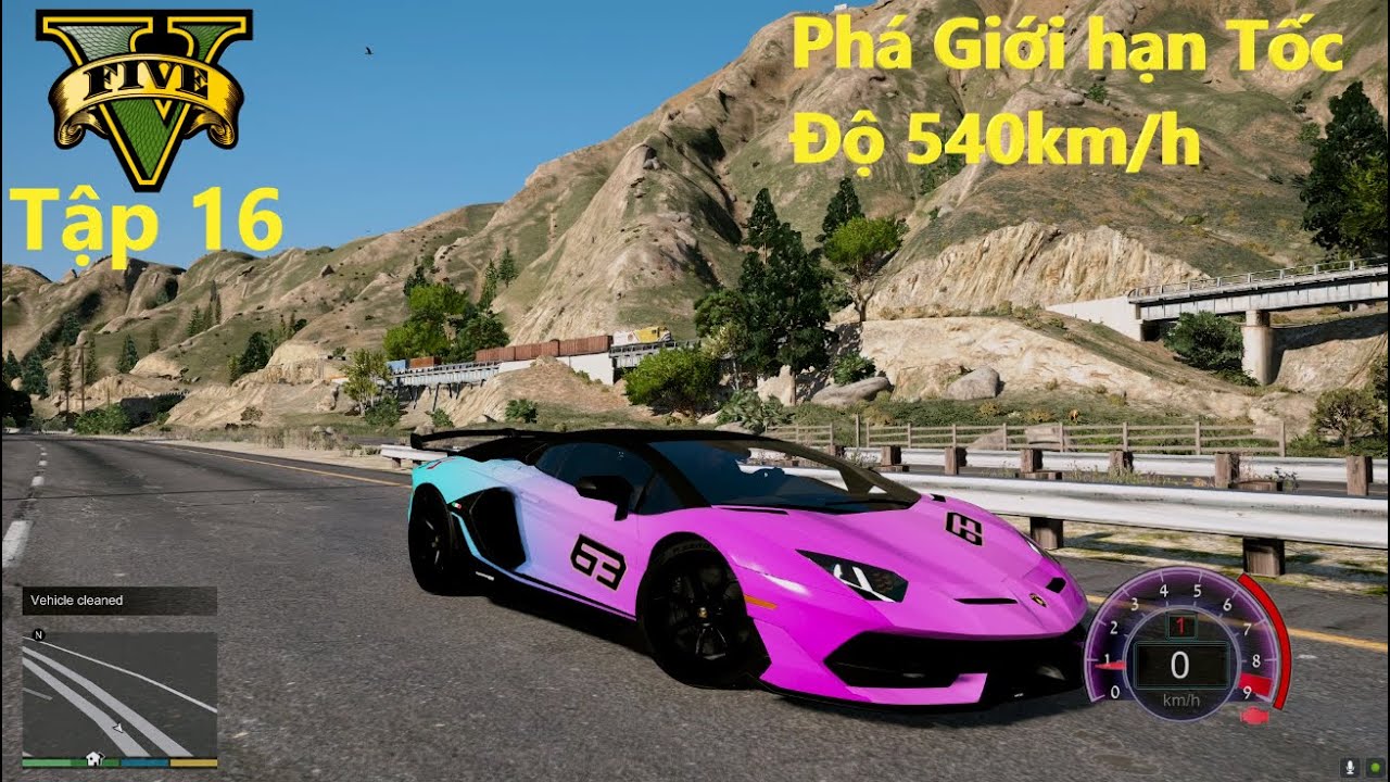 GTA 5 Siêu Xe #16 Siêu Nhân Bò Lamborghini Aventador SVJ Phá Vỡ Giới Hạn Tốc Độ 540km/h ...