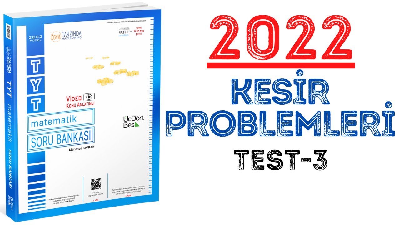(2022)345 TYT MATEMATİK | KESİR PROBLEMLERİ TEST-3 | #yks2022 #tyt2022 #2022tayfa #345