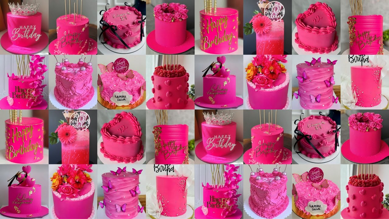 💞💖Pretty Pink Colour Cake Design Ideas 2025/Pink Cake/Cake Design/Birthday Cake/Unique Cake Design