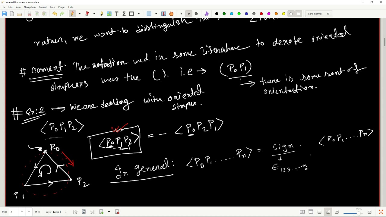 Orientation of simplexes