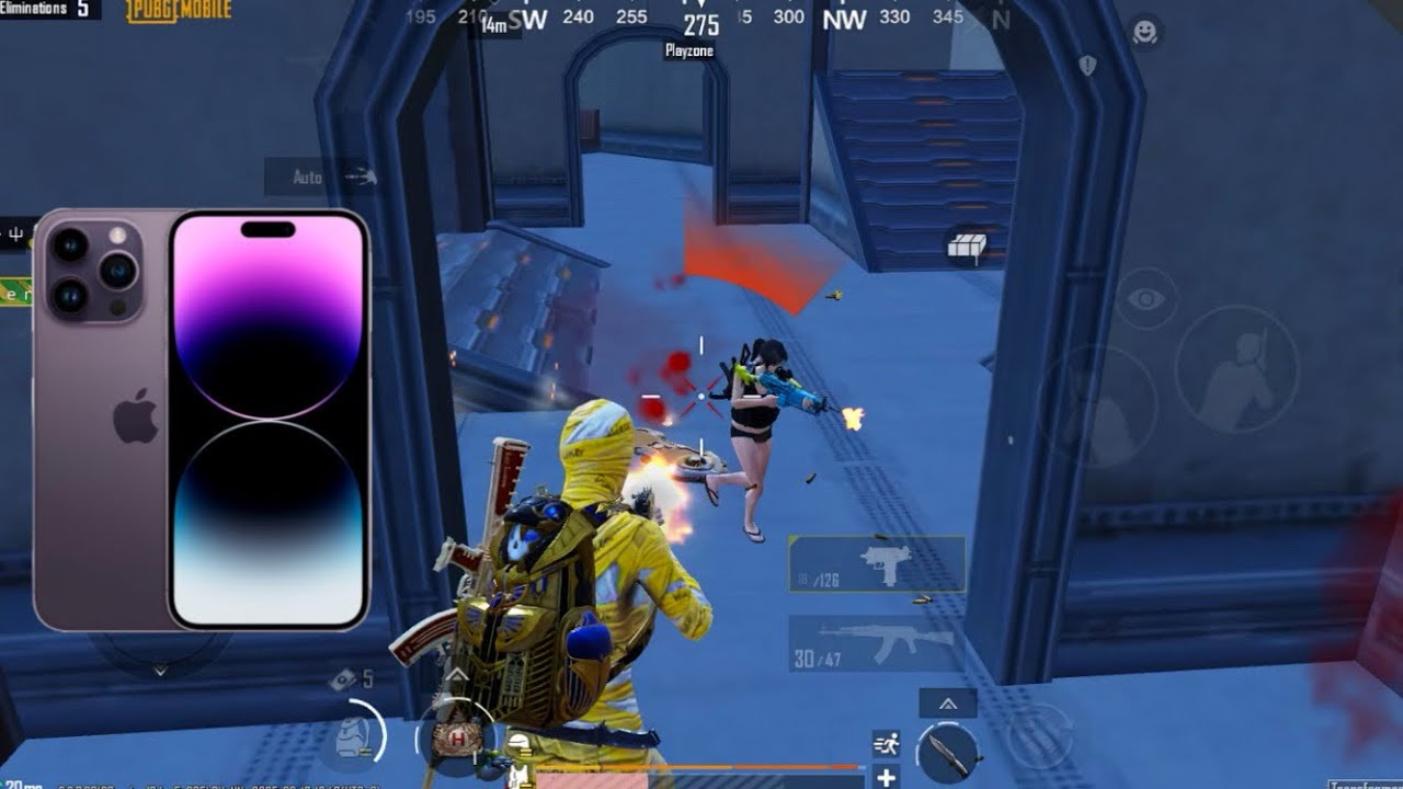 4 FINGER iPHONE 14 PRO MAX GAMEPLAY - Pubg Mobile