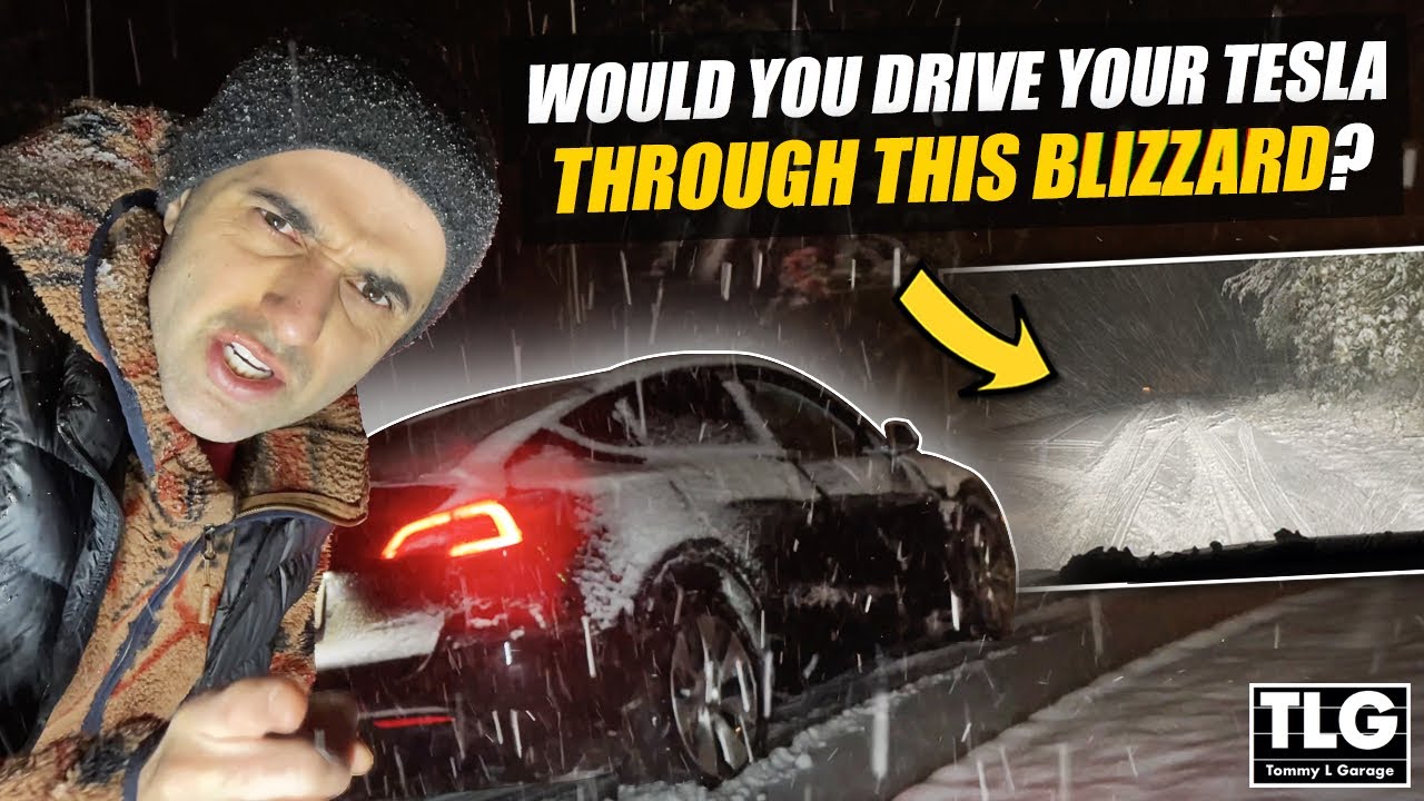 Тест Tesla POV на вождение в снегу и подъем на снежный холм
