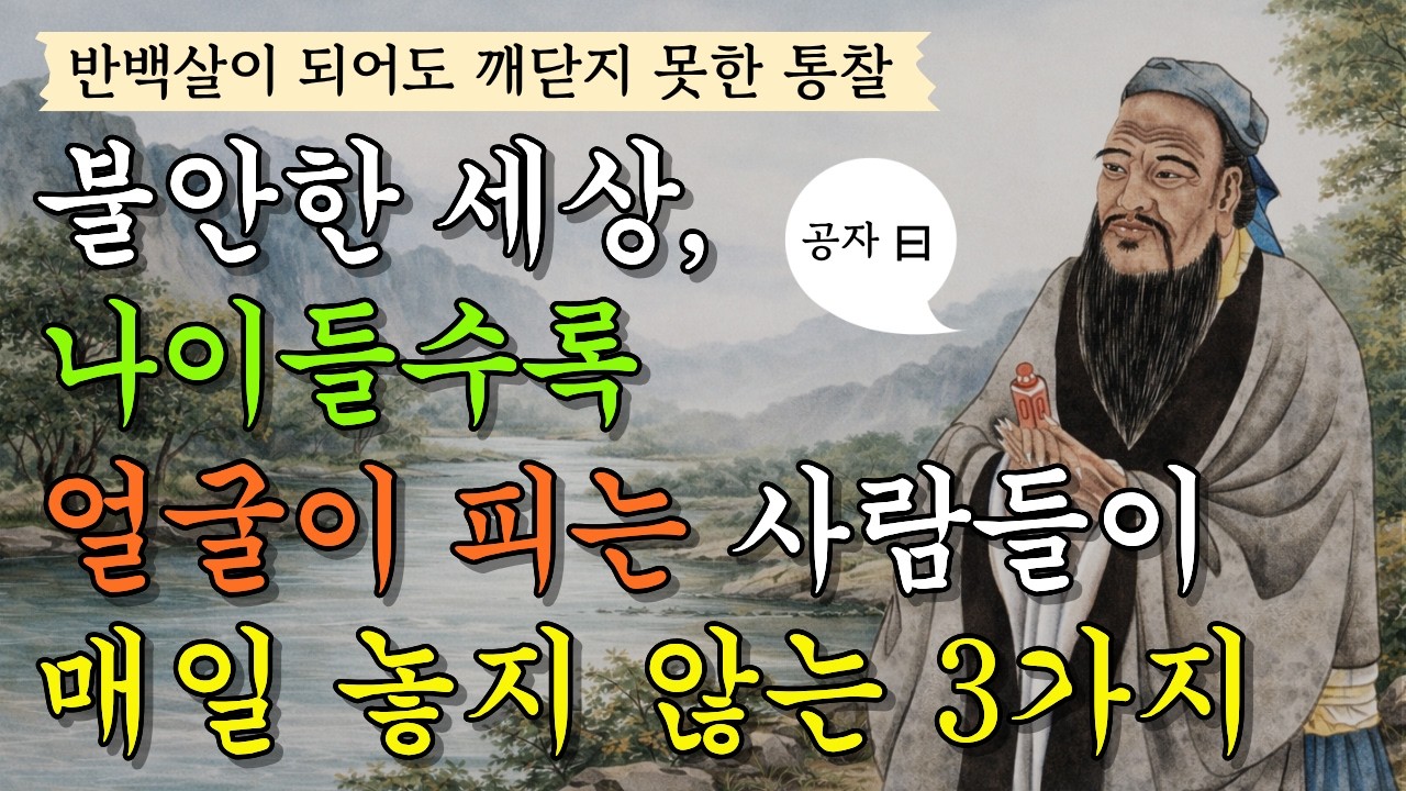 그 누가 알아주랴 마음이 불안하다면 꼭 보세요 | 나이 들수록 얼굴이 피는 3가지 기준 | 공자 명언