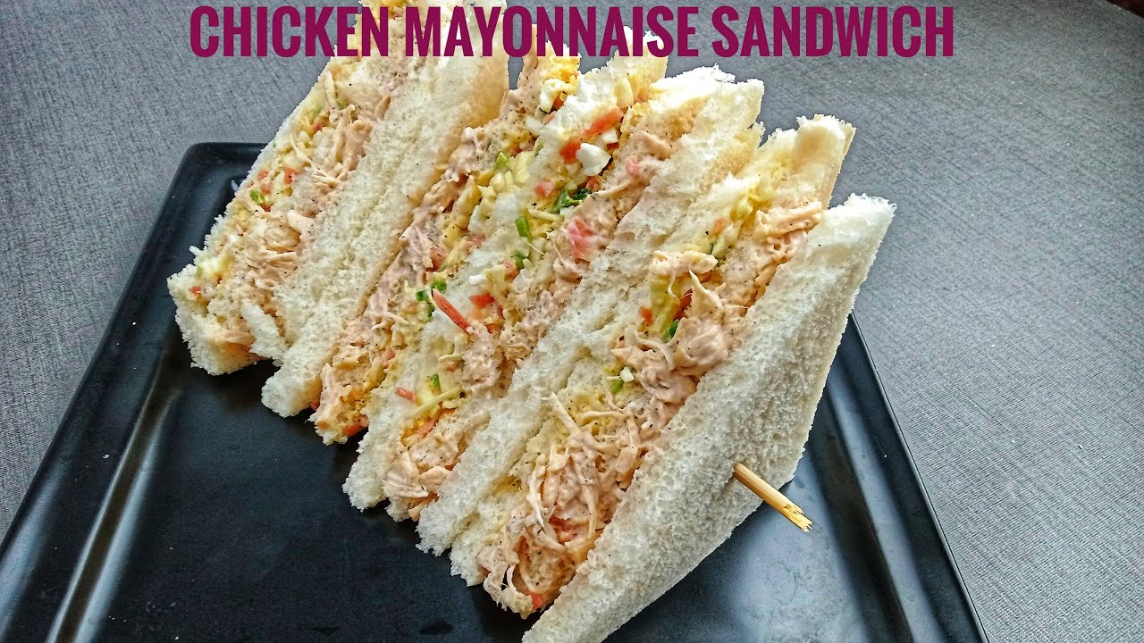 Chicken mayo sandwich | chicken mayonnaise sandwich recipe | how to make chicken sandwich