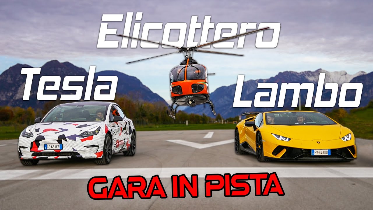ELICOTTERO vs LAMBORGHINI vs TESLA | GARA dei 400m 🏁