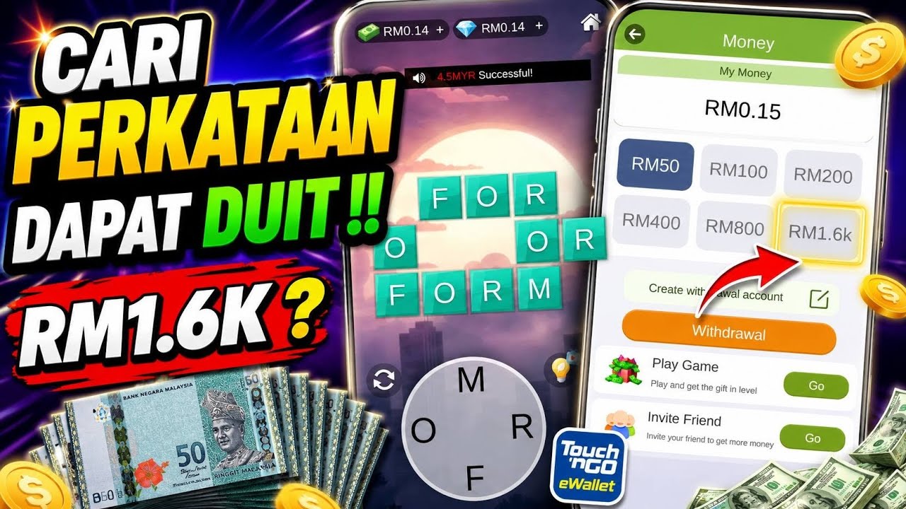 Cari perkataan dapat duit tng hingga RM1.6K ? New Apps 2026