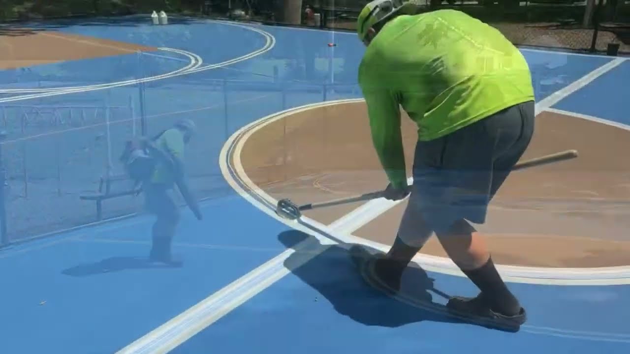 Painting a Basketball Court - Pittsburgh, PA