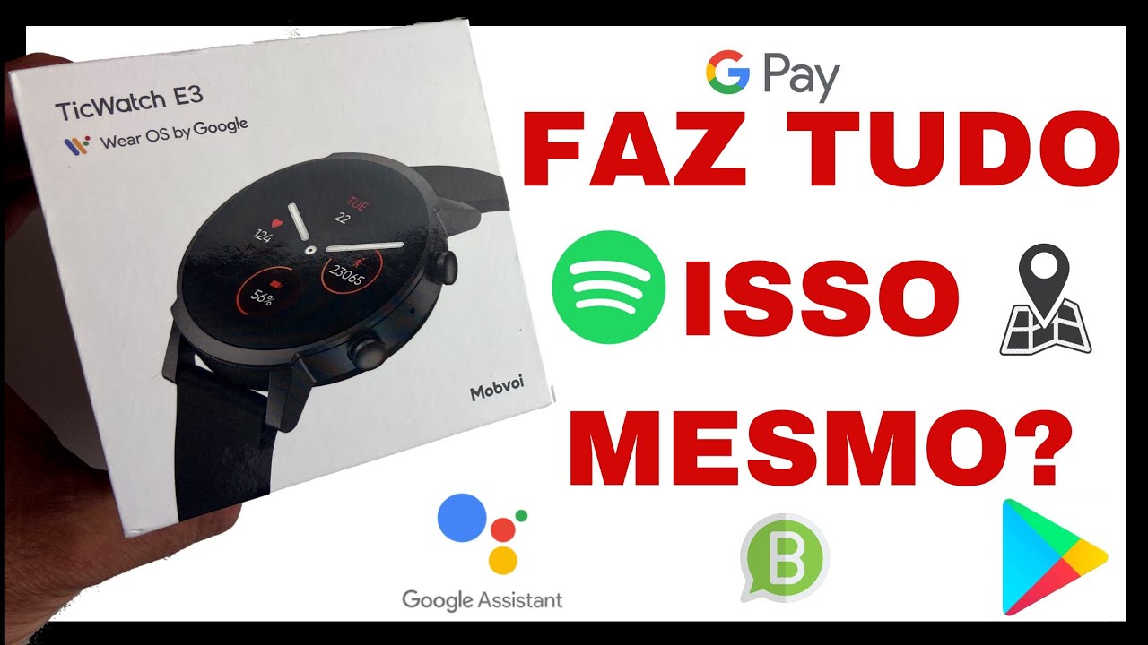 REVIEW SMARTWATCH TICWATCH E3 - PAGAMENTOS NFC, GPS, NOTIFICAÇÕES, GOOGLE ASSISTENTE, PLAY STORE E+