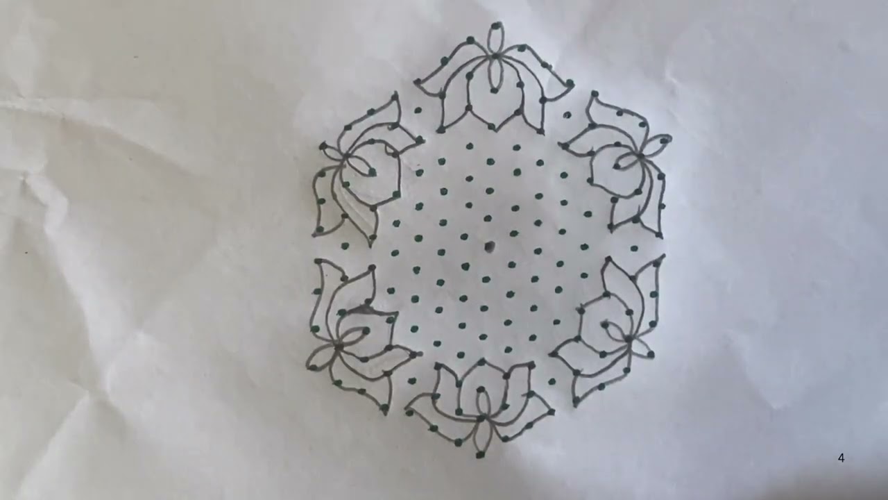 # 1347 very easy and beautiful lotus 🪷 with bird 🦅 kolam by using 15 to 8 mid dots 