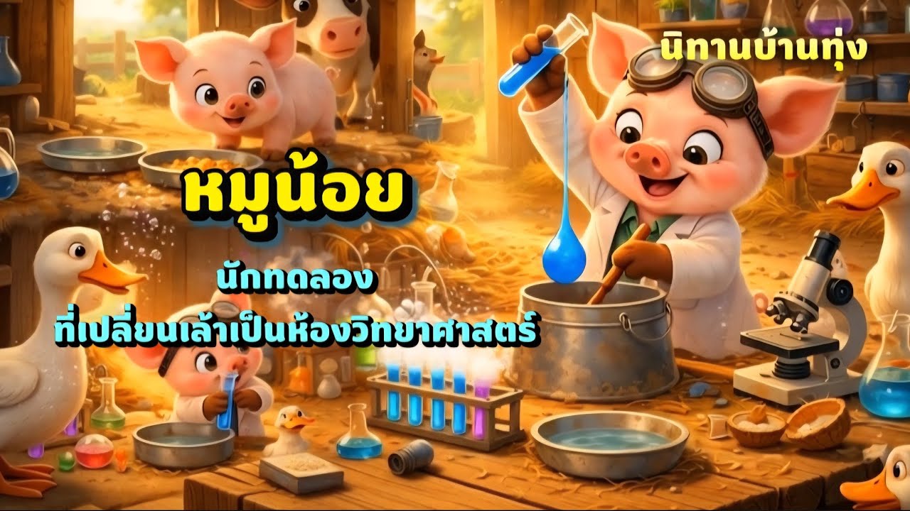 นิทานสั้นเรื่อง✨หมูน้อย🐷นักทดลองที่เปลี่ยนเล้าเป็นห้องวิทยาศาสตร์ #นิทานสนุก #นิทานสั้น #นิทาน 