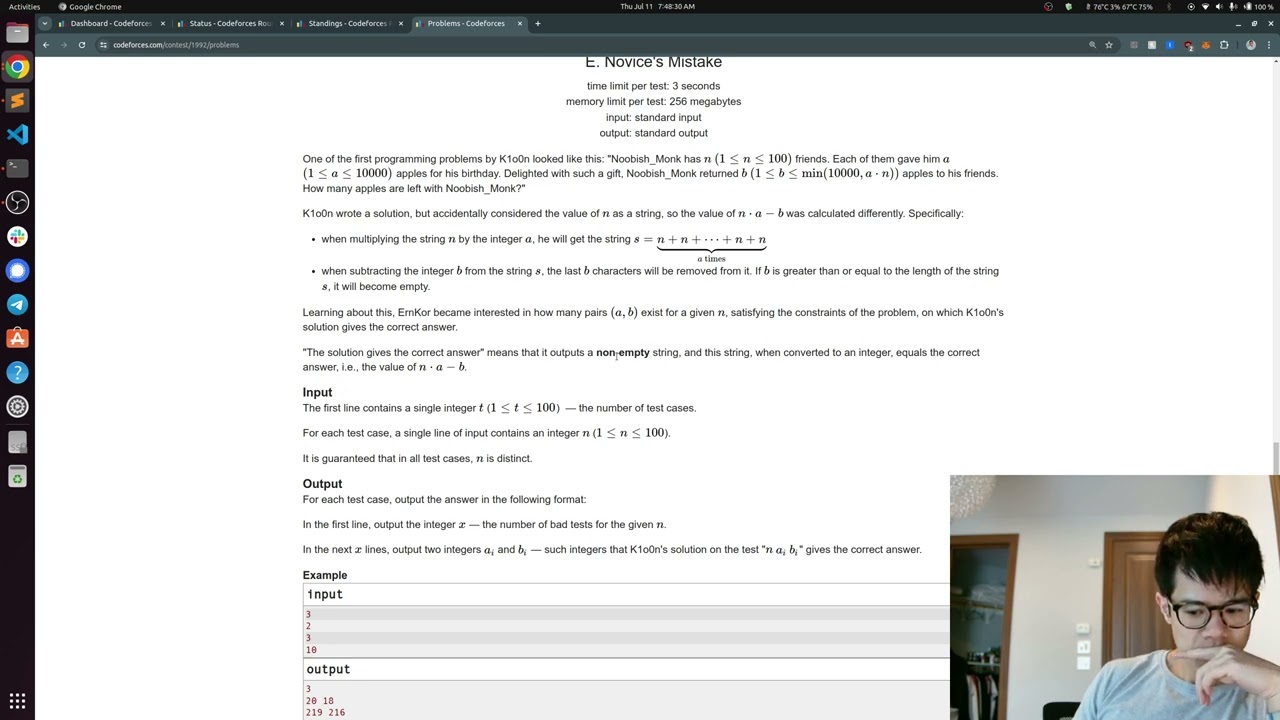 Победа* в раунде Codeforces 957, DIv. 3 (*туристы не считаются)