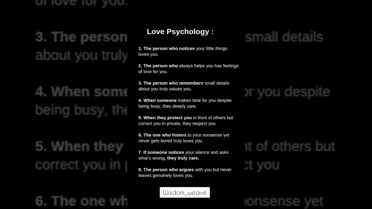 Love Psychology Facts That Reveal True Feelings 💖 | Deep Signs of Genuine Love | Wisdom_Weave