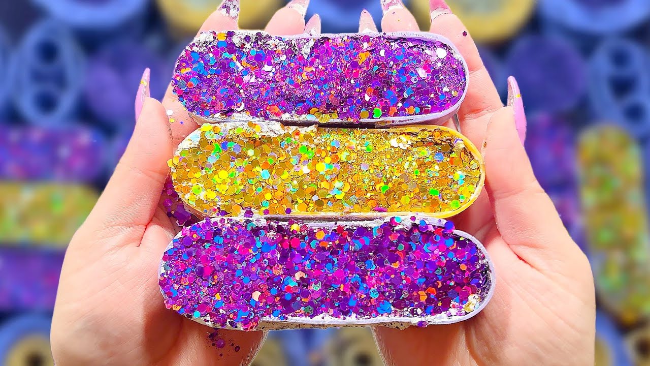 ASMR SOAP 🧼 ODDLY SATISFYING VIDEO OF  ➖NON STOP ➖STARCH CRUSHING COMPILATION with glitter tapping