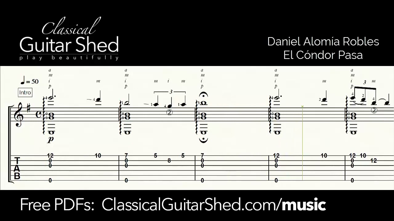 Robles: El Condor Pasa - Free Classical Guitar Sheet Music
