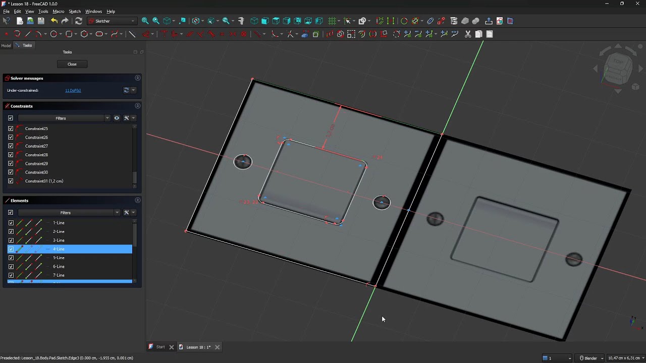 FREECAD — Урок 18 — Параметрическое моделирование, Проектирование деталей, Эскиз против Чертежа, ...