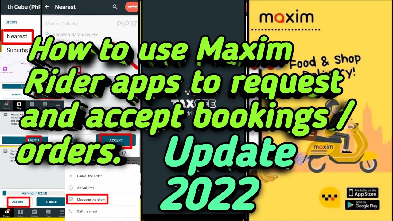 Paano mag request at mag accept nang bookings/orders sa Maxim Rider apps.
